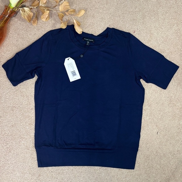 Universal Standard Aimee Rib Hem Tee Navy Blue | Size 4XS (00-0)Rayon stretch - Picture 7 of 12